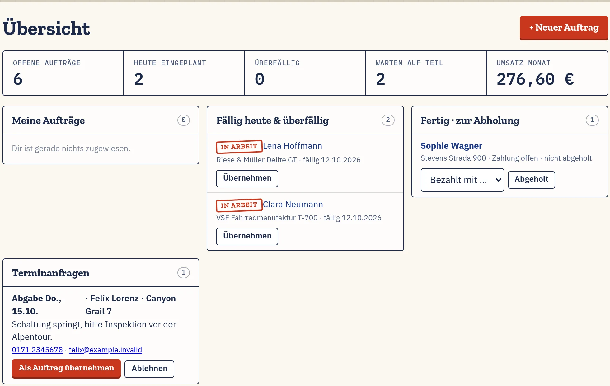 Werkstattbund App: Terminanfragen